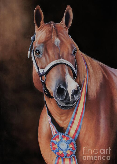 Aqha Greeting Card featuring the pastel Dinnero by Joni Beinborn
