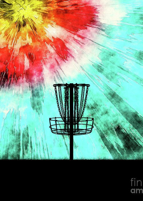 Disc Golf Greeting Card featuring the digital art Disc Golf Tie Dye by Phil Perkins