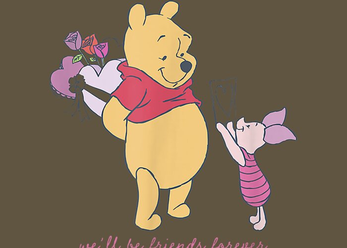 Disney Winnie The Pooh Valentines Day Friends Forever Greeting Card by  Oladev Ulrik