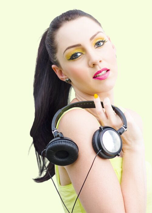 Dj Greeting Card featuring the photograph DJ Girl by Jorgo Photography