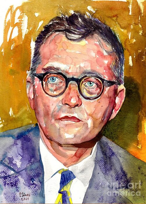 Dmitri Shostakovich Greeting Card featuring the painting Dmitri Shostakovich Portrait by Suzann Sines