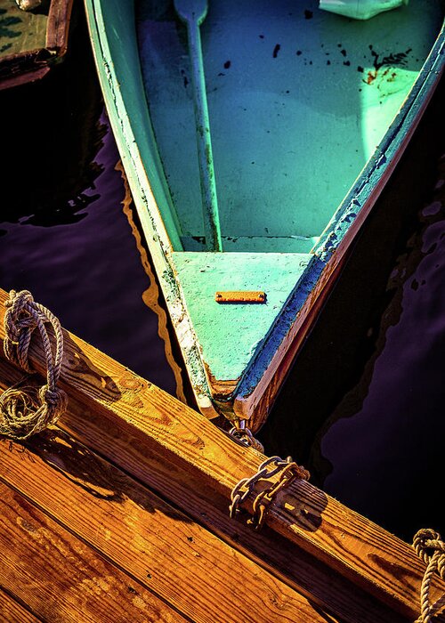 Antique Greeting Card featuring the photograph Dockside. by Jeff Sinon