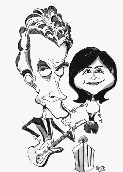 Doctor Greeting Card featuring the drawing Doctor Who and Clara by Michael Hopkins