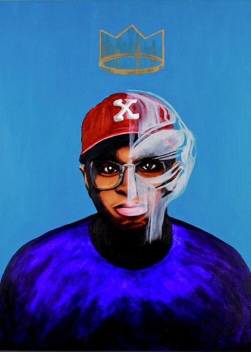 Hiphop Greeting Card featuring the painting Doom by Ladre Daniels