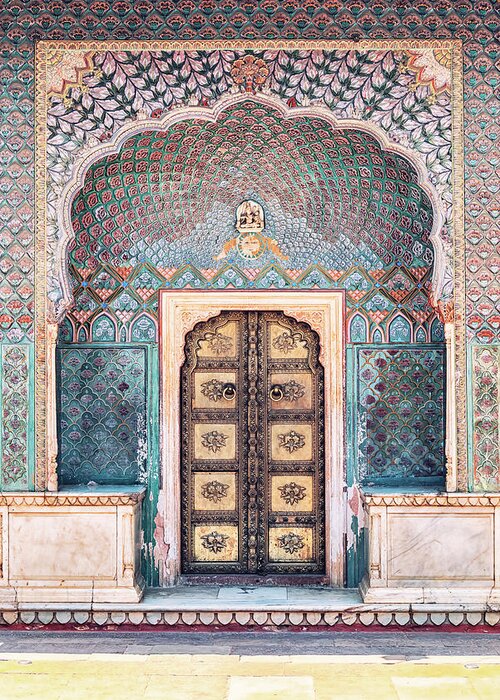 Ancient Greeting Card featuring the photograph Door Architecture by Manjik Pictures