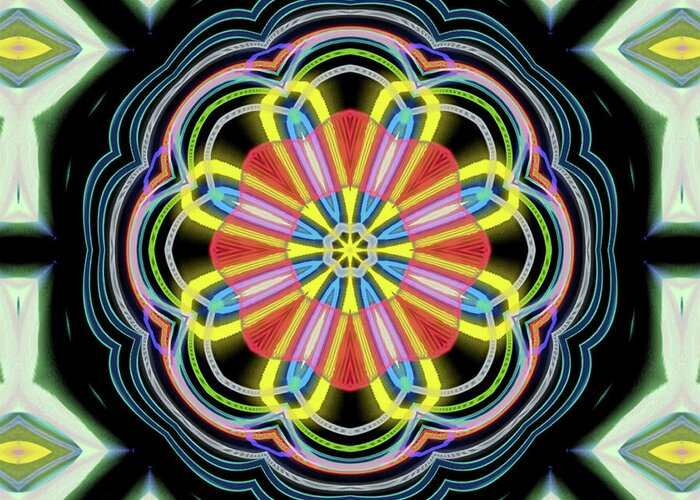 Mandala Greeting Card featuring the digital art Doozie by Dave Turner