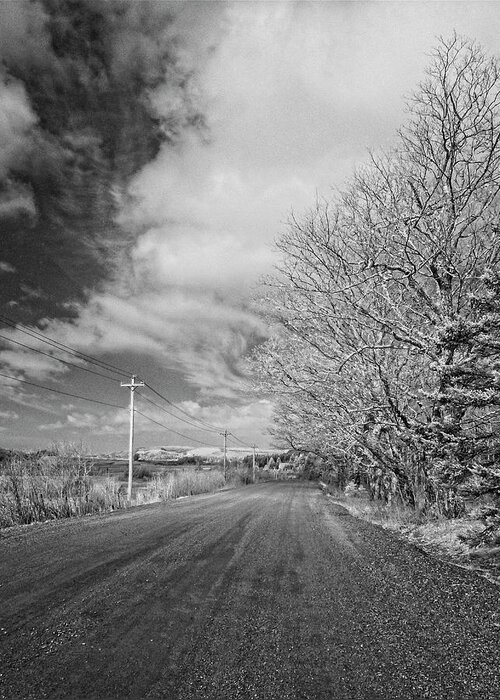 Infrared Greeting Card featuring the photograph Down the Road by Alan Norsworthy