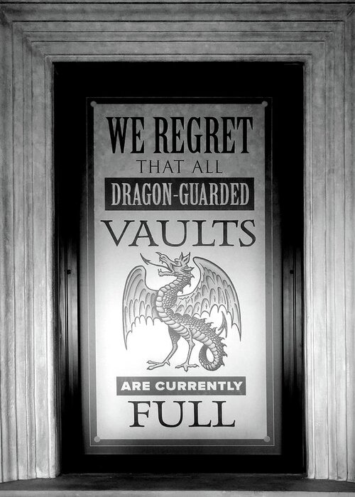 Harry Potter Greeting Card featuring the photograph Dragon Guarded Vaults by Julia Wilcox