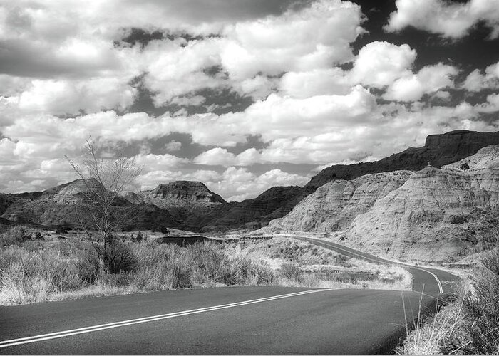 Dramatic Badlands Road Greeting Card featuring the photograph Dramatic Badlands Road by Dan Sproul