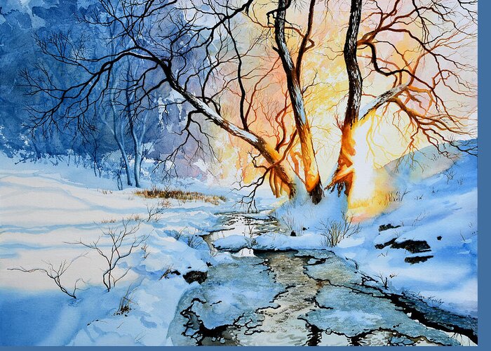 Winter Landscape Greeting Card featuring the painting Drawn To The Sun by Hanne Lore Koehler