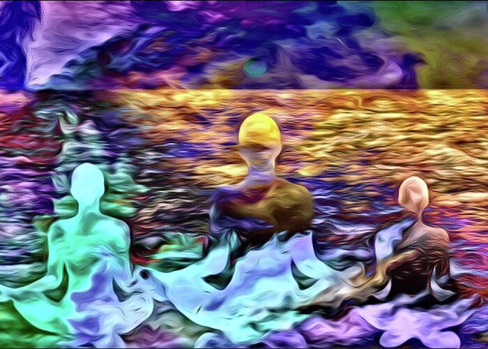 Meditation Greeting Card featuring the digital art Dreams and Imagination by Karen Buford