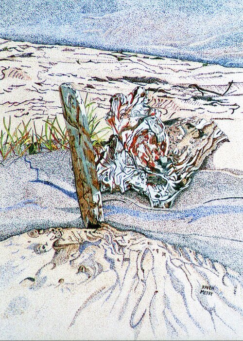 Driftwood Greeting Card featuring the painting Driftwood by Karen Merry
