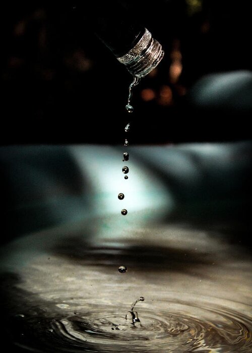 Water Drops Greeting Card featuring the photograph Dripping Water Hose by W Craig Photography