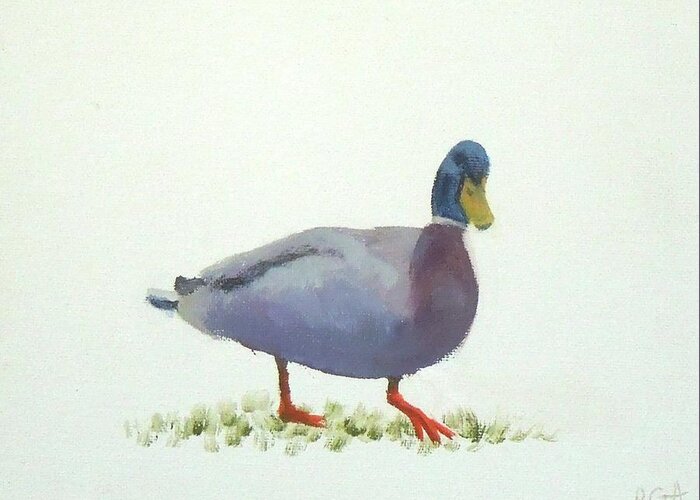 Duck Greeting Card featuring the painting Duck I by Phyllis Andrews