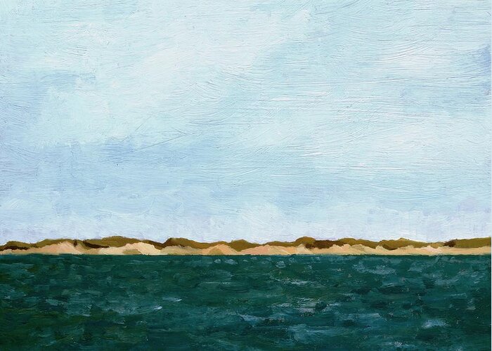 Lake Greeting Card featuring the painting Dunes of Lake Michigan with Big Sky by Michelle Calkins