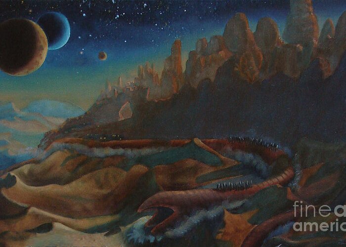 Dune Greeting Card featuring the painting Dunescape by Ken Kvamme