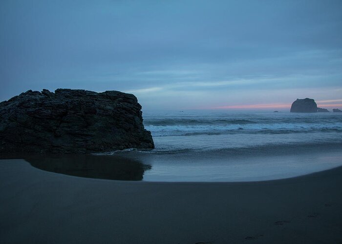 2018 Greeting Card featuring the photograph Dusk at Bandon Beach by Gerri Bigler