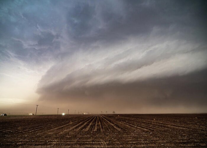 Supercell Greeting Card featuring the photograph Dusty Supercell Storm by Wesley Aston