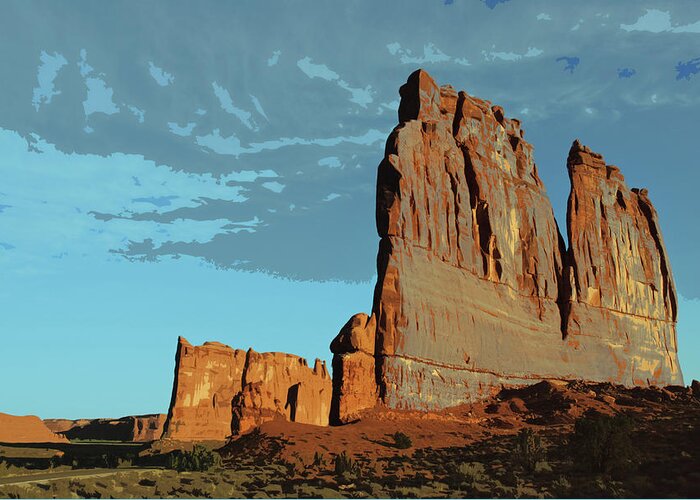 Mesa Greeting Card featuring the photograph Early Light on Courthouse Cutout Series by JustJeffAz Photography