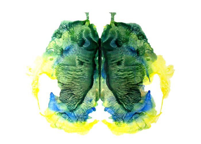 Ink Blot Greeting Card featuring the painting Earthly Lungs by Stephenie Zagorski