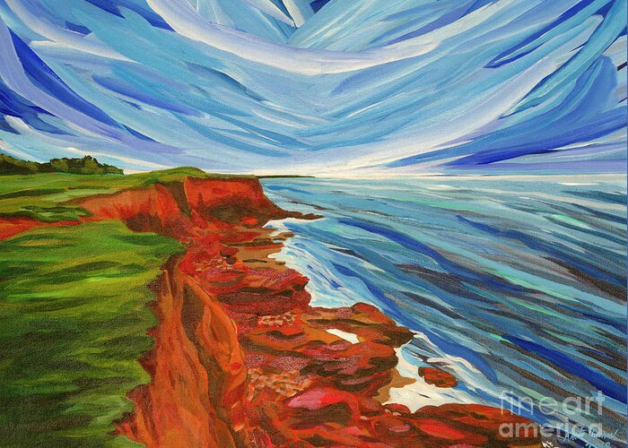 Painting Greeting Card featuring the painting East Point, Elmira, P.E.I. by Anita Thomas