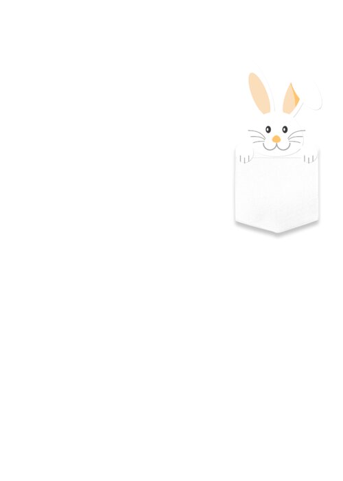 Cool Greeting Card featuring the digital art Easter Bunny Pocket by Flippin Sweet Gear