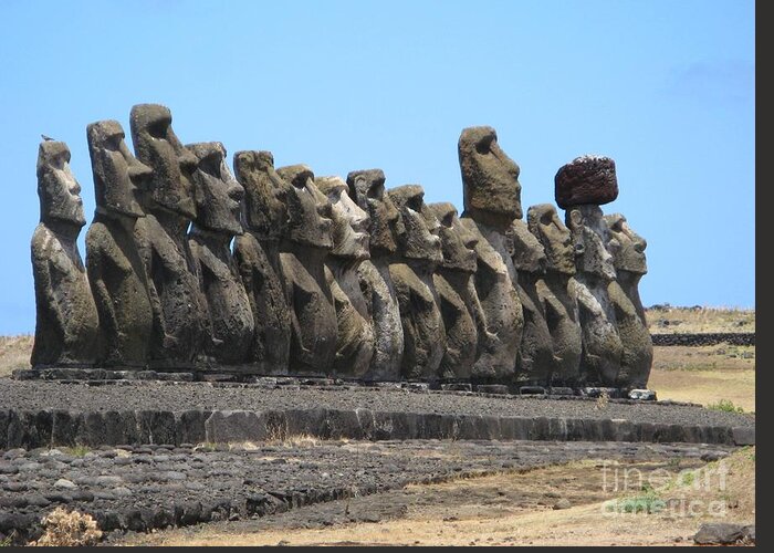 Easter Island Greeting Card featuring the photograph Easter Island Moai by World Reflections By Sharon