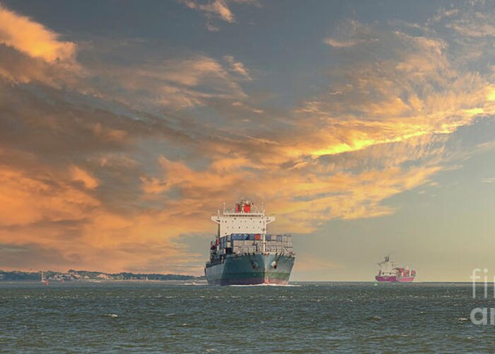 Mol Destiny Greeting Card featuring the photograph Eastern Seaboard Maritime Vessel by Dale Powell