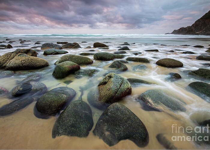 Natural Greeting Card featuring the photograph Ebb and Flow at Campelo Beach Valdovino Galicia by Pablo Avanzini