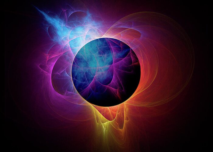 Rick Drent Greeting Card featuring the digital art Eclipse by Rick Drent