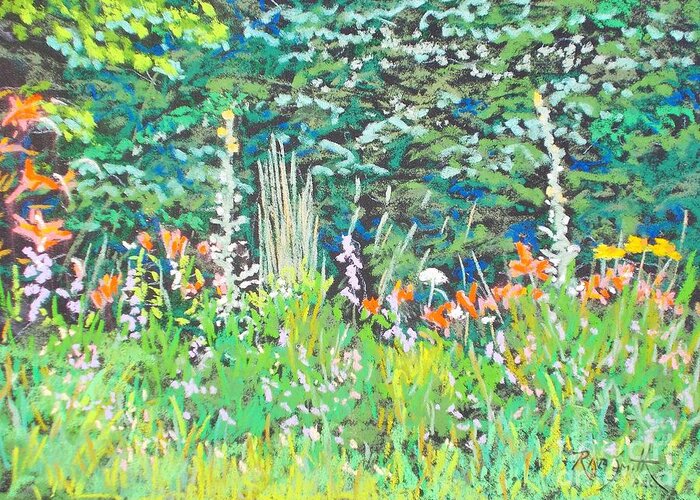 Pastels Greeting Card featuring the pastel Eddie's wild Flowers by Rae Smith PAC