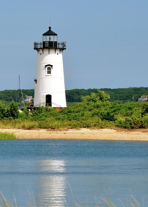 Edgartown Lighthouse Greeting Card featuring the photograph Edgartown lighthouse by Sue Morris