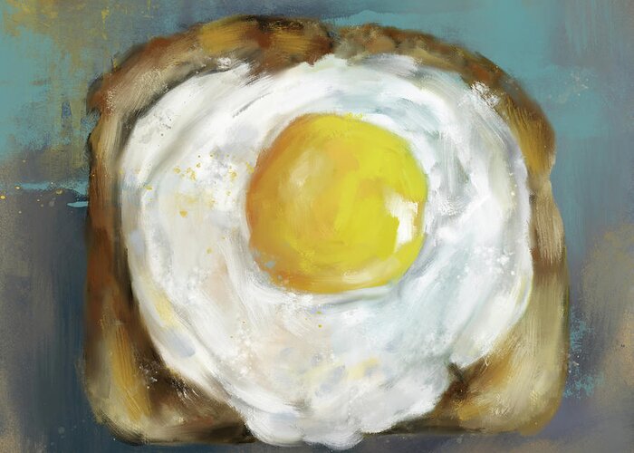 Egg Greeting Card featuring the painting Egg On Toast by Jai Johnson