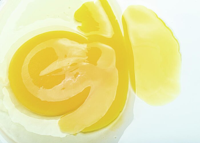 Food Greeting Card featuring the photograph Egg Yolk by Amelia Pearn