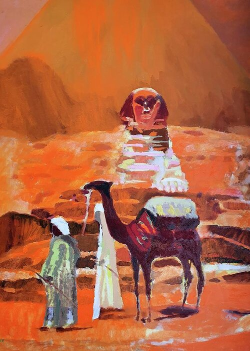 Camel Greeting Card featuring the painting Egypt Light by Enrico Garff