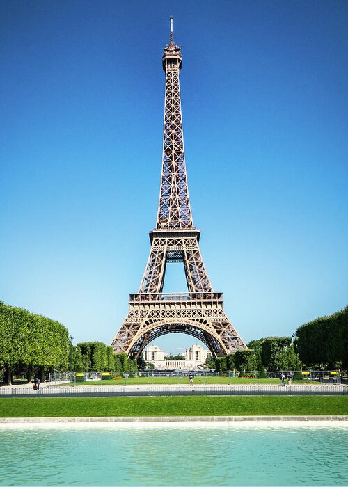 Eiffel Tower Greeting Card featuring the photograph Eiffel Tower on a Sunny Day by Janis Knight