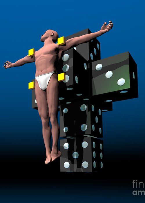 Figures Greeting Card featuring the digital art God Does Not Play Dice With The Universe by Walter Neal