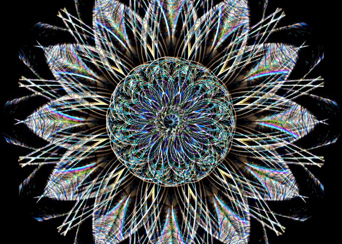 Electric Greeting Card featuring the digital art Electric Flower Power by David Manlove