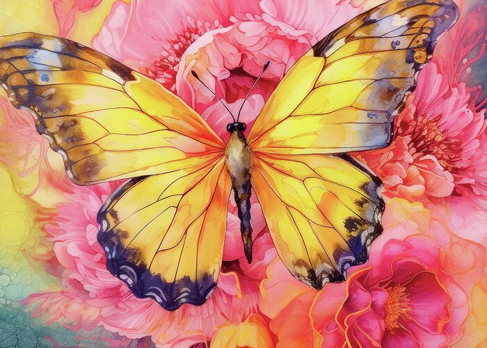 Butterfly Greeting Card featuring the painting Elegant Butterfly by Tina LeCour