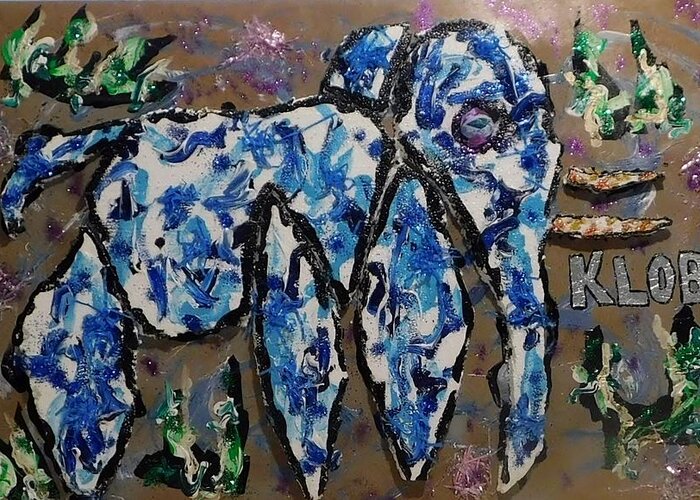 Mammoth Greeting Card featuring the mixed media Elektrolized Wooly Mammoth Grazing On The Plain by Kevin OBrien