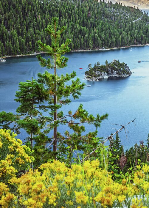 Colorful Greeting Card featuring the photograph Emerald Bay Blue Waters Of Lake Tahoe by Gregory Ballos