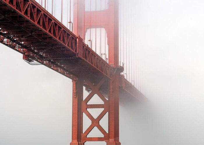 Golden Gate Bridge Greeting Card featuring the photograph Emerging from the Fog by Rand Ningali
