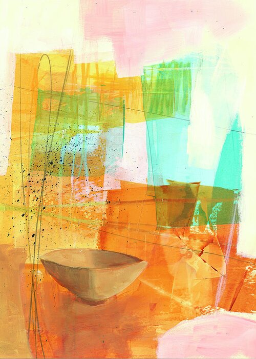 Abstract Art Greeting Card featuring the painting Empty Bowl by Jane Davies