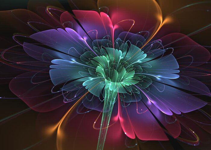 Floral Greeting Card featuring the digital art Enchanted by Svetlana Nikolova