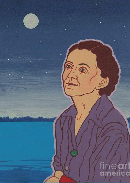 Environmental Prophet Rachel Carson Greeting Card featuring the painting Environmental Prophet Rachel Carson -after the artist Hiroshige by William Hart McNichols