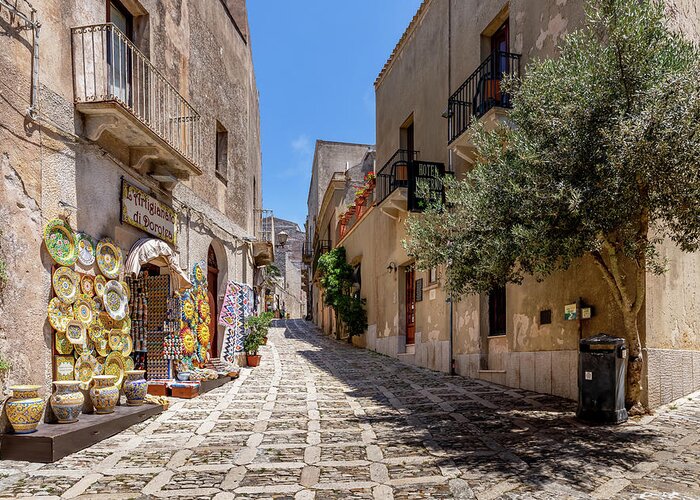 Erice Greeting Card featuring the photograph Erice Village by Jerome Labouyrie