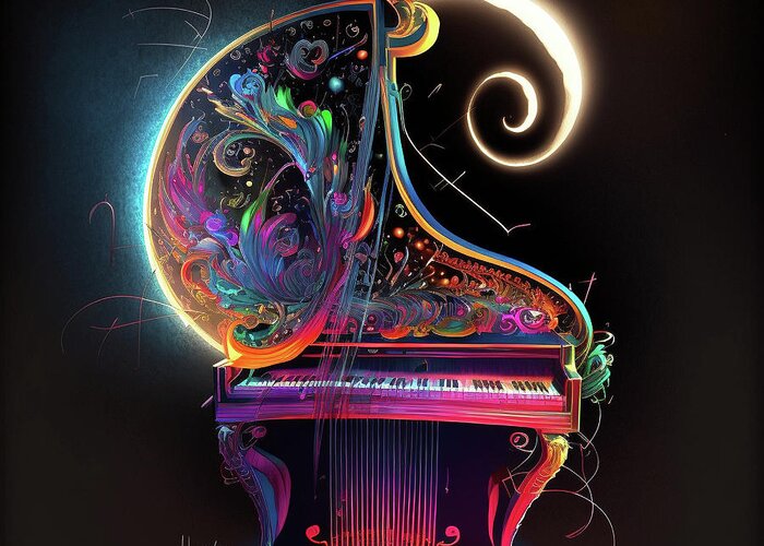 Ethereal Greeting Card featuring the digital art Ethereal Piano 1 by DC Langer
