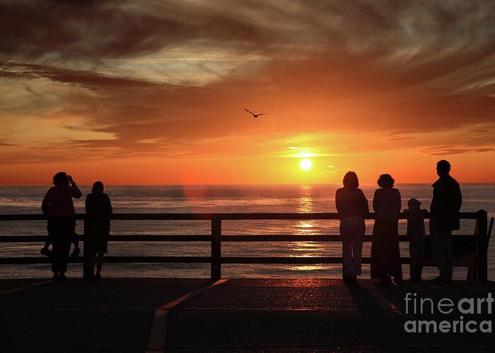 Sunset Greeting Card featuring the photograph Etretat Sunset by Bryan Attewell