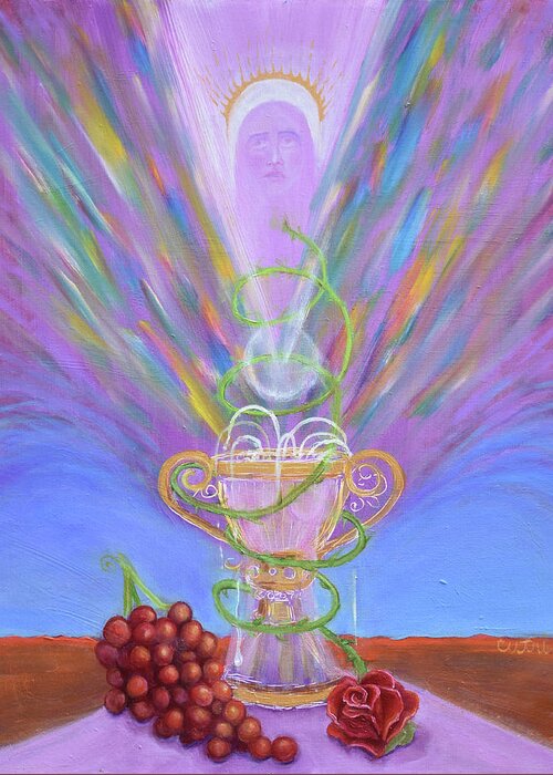 Chrisitan Greeting Card featuring the painting Eucharist by Anne Cameron Cutri