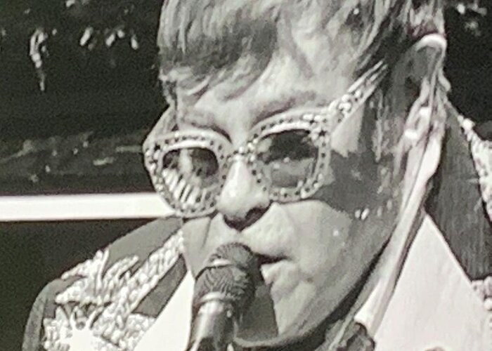 Elton Greeting Card featuring the photograph Even in Black and White Elton Glows by Lee Darnell